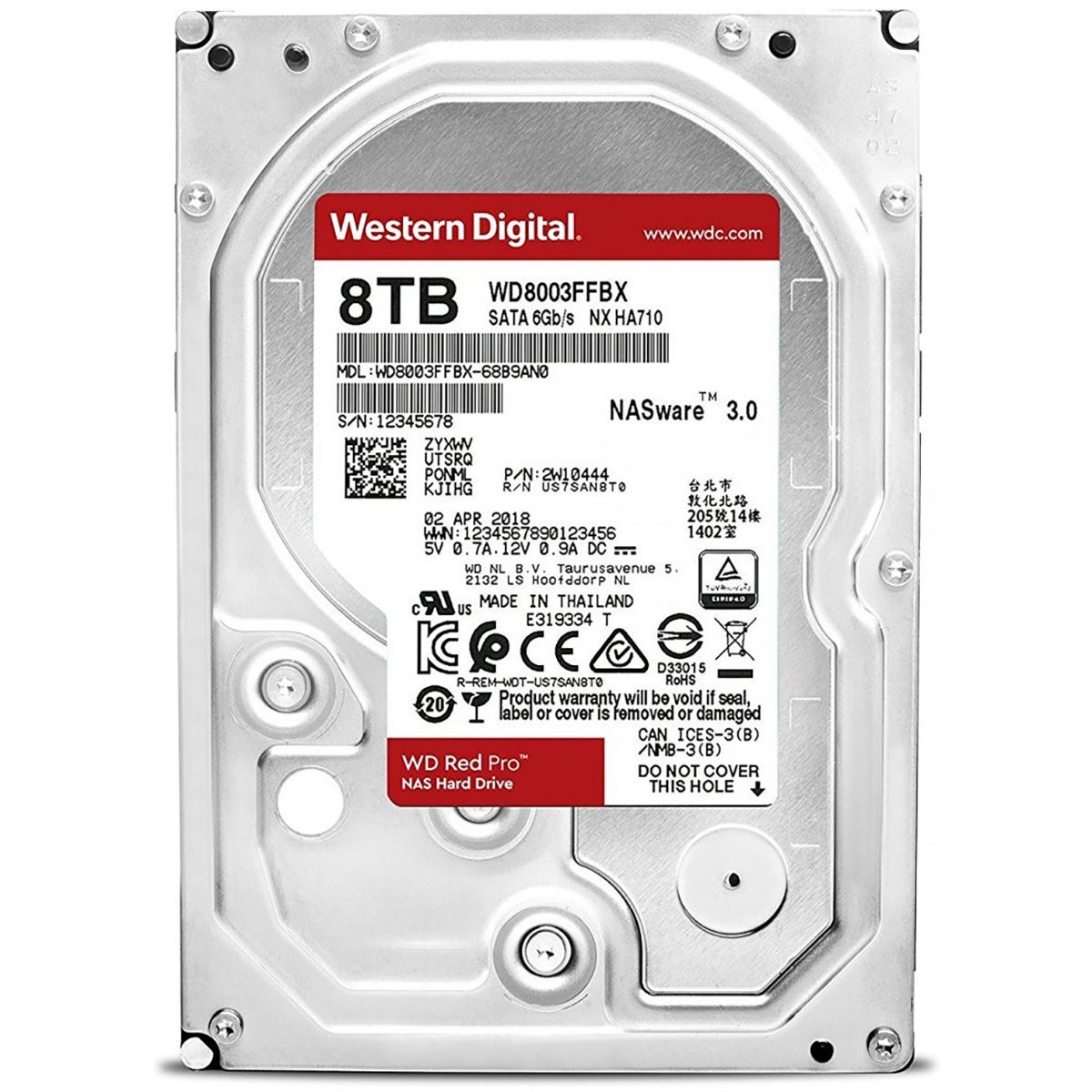 Жесткий диск Western Digital WD8003FFBX Red Pro 8ТБ 3,5" 7200RPM 256MB (SATA-III) NAS
