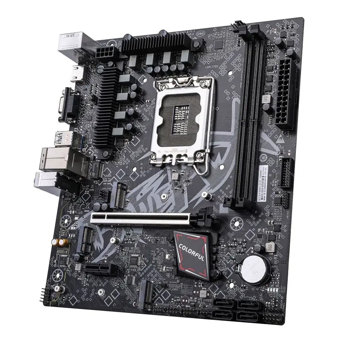 Материнская плата Colorful BATTLE-AX B760M-K D5 V20 B760, LGA1700, 2*DDR5, 1*PCIEx16, 1*PCIEx1, 2*M.2, 6*USB3.2Gen1, 4*USB2.0, 4*SATA3.0, 1G, VGA, HDMI, M-ATX, RTL