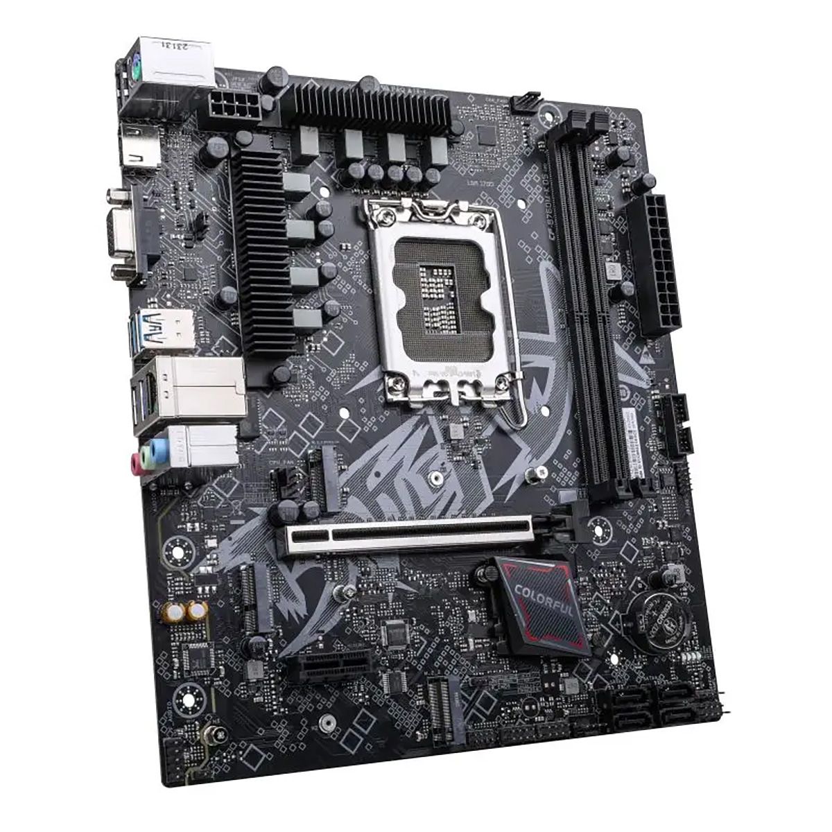 Материнская плата Colorful BATTLE-AX B760M-K D5 V20 B760, LGA1700, 2*DDR5, 1*PCIEx16, 1*PCIEx1, 2*M.2, 6*USB3.2Gen1, 4*USB2.0, 4*SATA3.0, 1G, VGA, HDMI, M-ATX, RTL