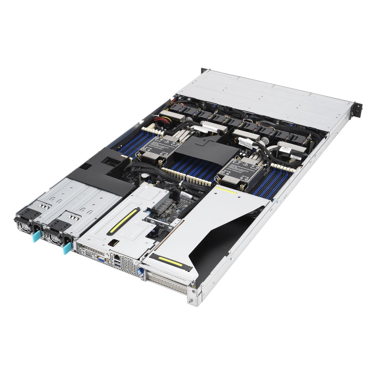 Платформа системного блока ASUS RS700-E10-RS4U 1x SFF8643 + 2x SFF8654x8, 4x trays (4x NVMe/SAS/SATA on the backplane, 4 NVMe to m/b), 1x OCP 3.0, 2x X710-AT2 10G, DVD-RW, 2x 1600W
