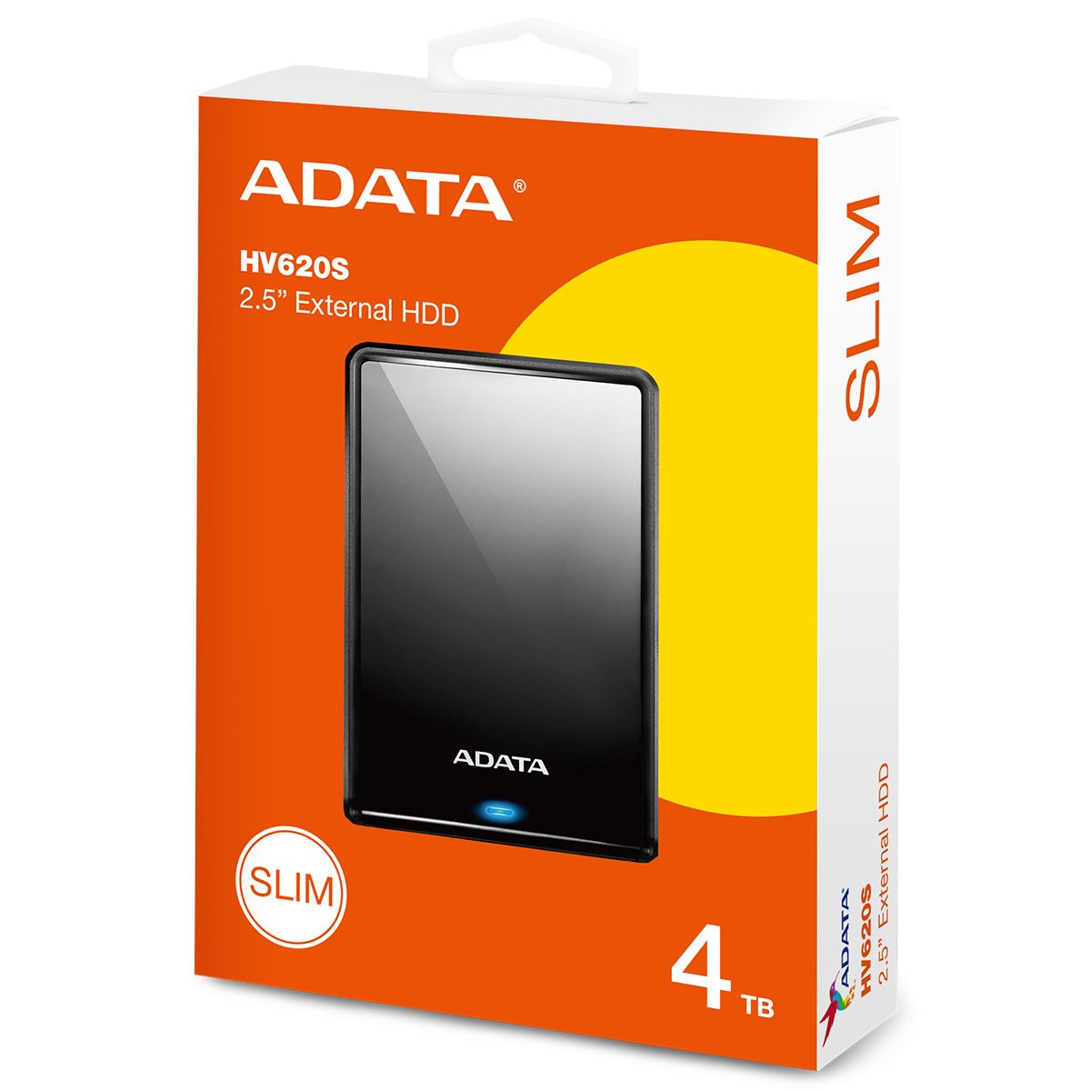 Жесткий диск внешний ADATA HV620 Slim AHV620S-4TU31-CBK 4TB 2.5" USB 3.0, 21mm, Black, Retail {20}