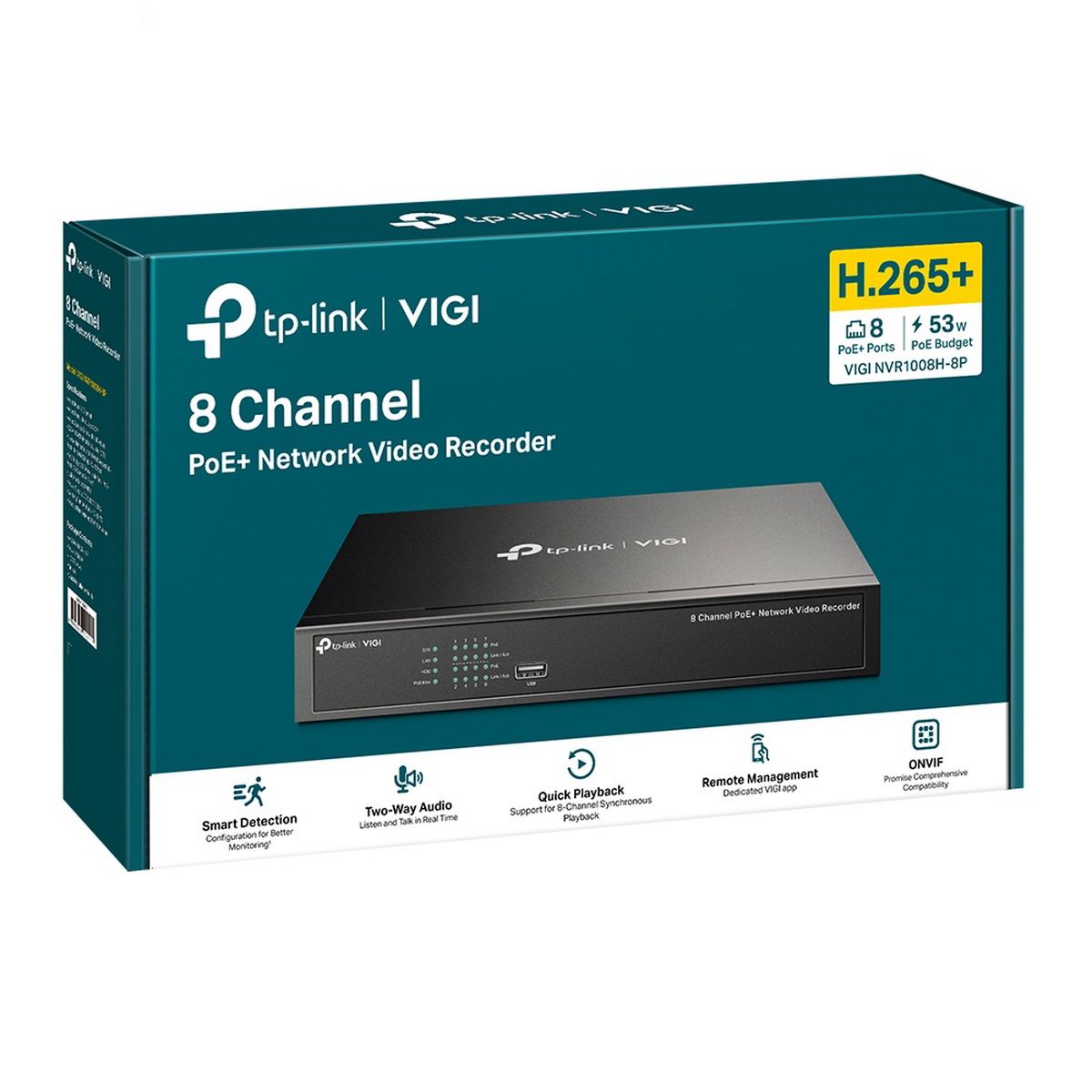 Видеорегистратор TP-LINK VIGI NVR1008H-8P 8-канальный сетевой видеорегистратор с поддержкой PoE+