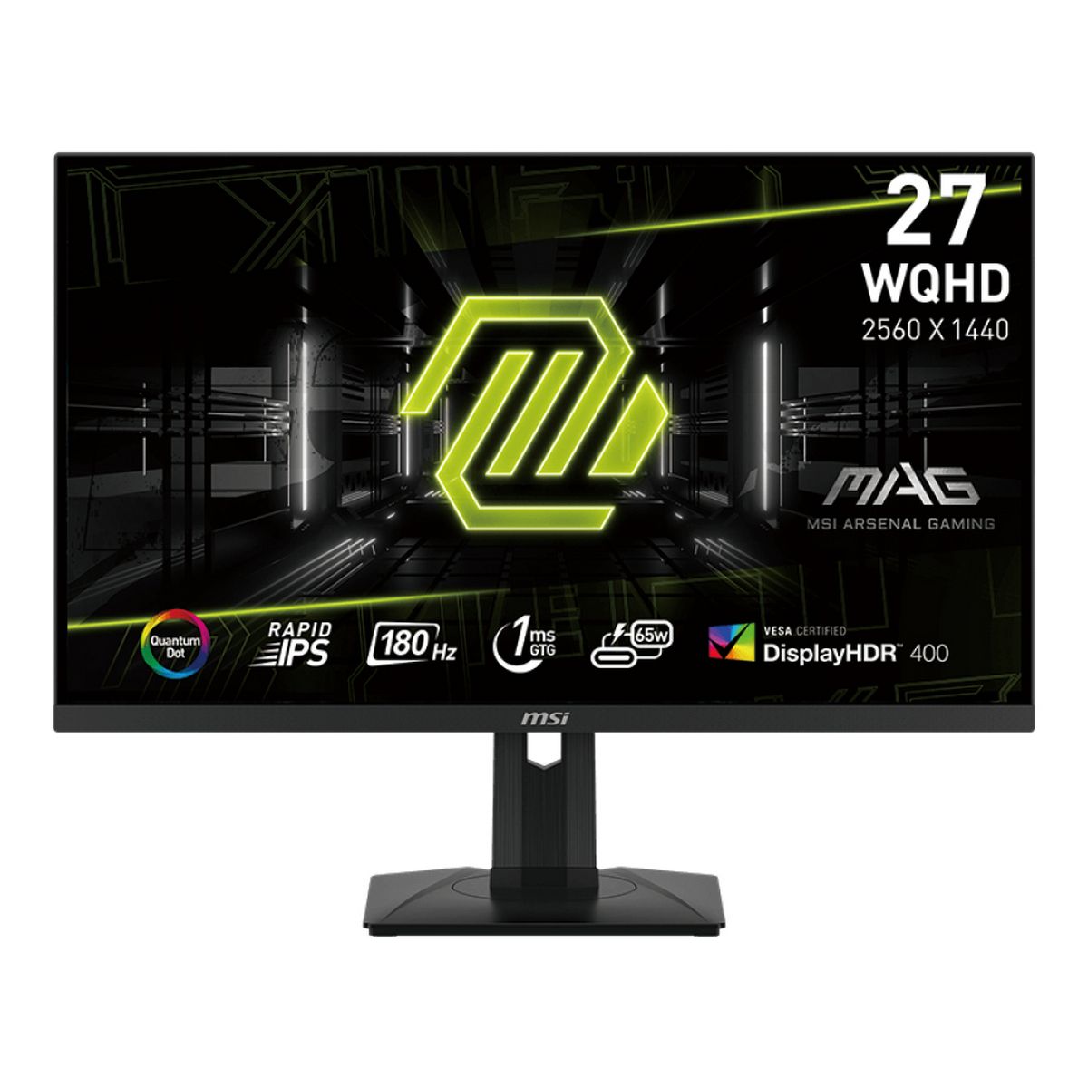 Монитор MSI MAG 274QRF QD E2 27" Black (Rapid IPS, 2560x1440, HDMI+HDMI+DP+Type C, USB Hub, 1 ms, 178°/178°, 300 cd/m, 1000:1 (100M:1), 180Hz)