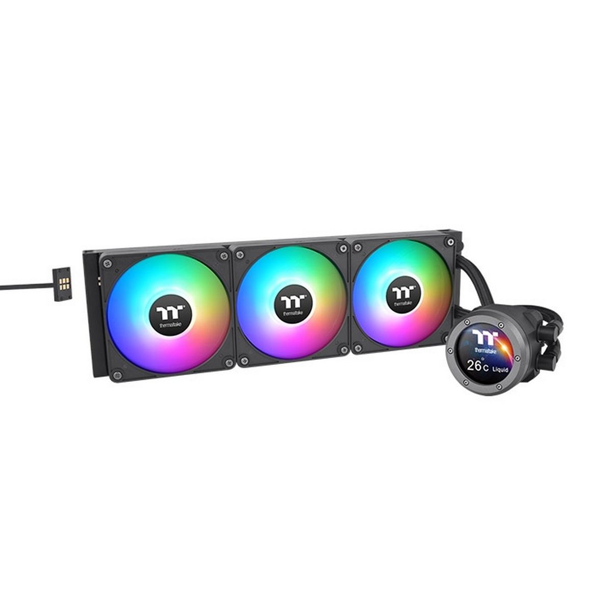 Жидкостная система охлаждения Thermaltake CL-W417-PL14SW-A All-In-One Liquid Cooler System/ARGB Fan 140*3/PWM 500-1800 rpm/Water Block 2.1 inch LCD
