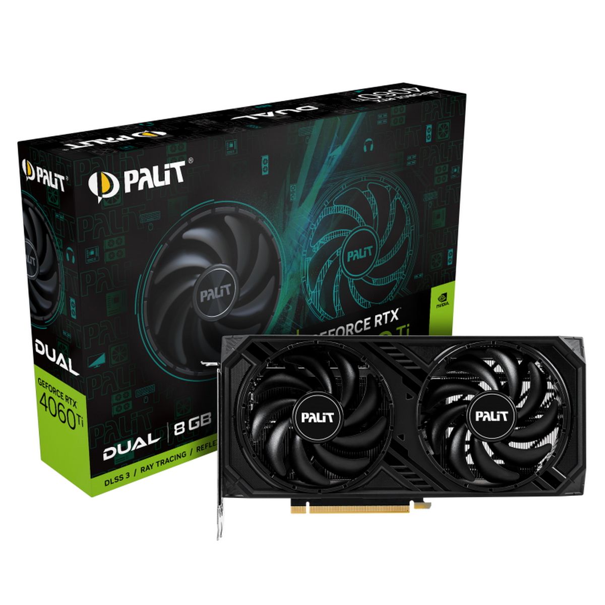 Видеокарта Palit RTX4060Ti DUAL 8GB GDDR6 128bit 3xDP HDMI 2FAN RTL