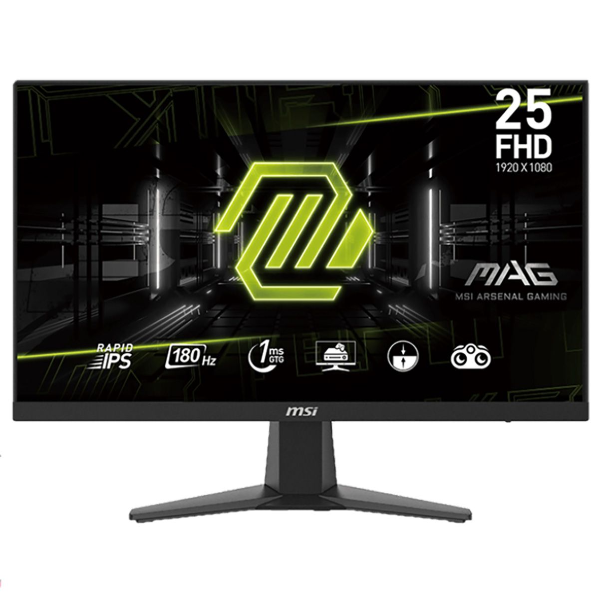 Монитор 24.5" MSI MAG 256F Black (Rapid IPS, 1920x1080, HDMI+HDMI+DP, 1 ms, 178°/178°, 250 cd/m, 1000:1 (100M:1), 180Hz)