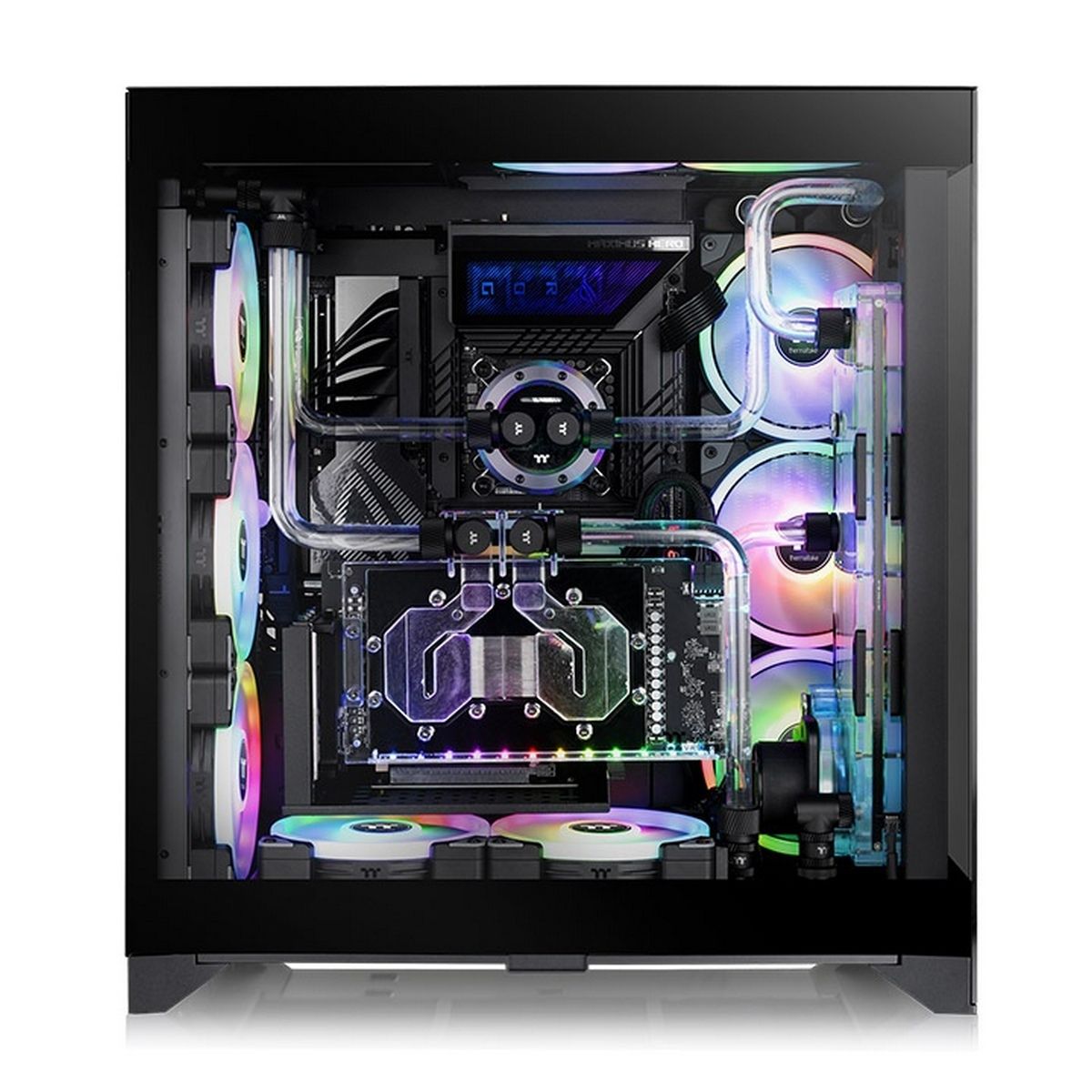 Корпус Thermaltake CA-1Y3-00M1WN-01 Win/SPCC/Tempered Glass*2/Mesh & TG Front Panel/PCI-E 4.0 Dual 90 Degree Riser Cable 400mm/Brown Box