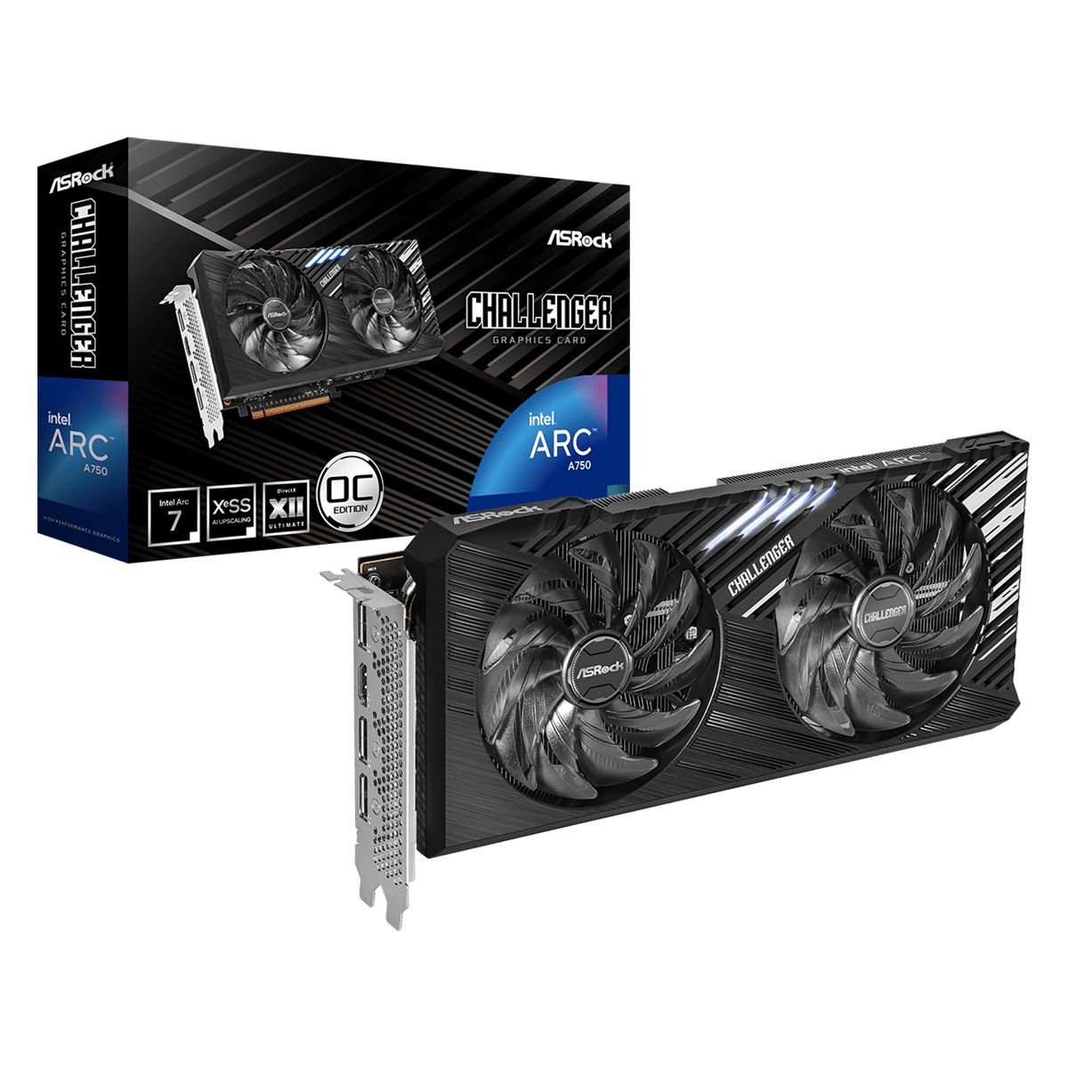 Видеокарта ASRock A750 CHALLENGER SE OC 8GB GDDR6 256bit 3xDP HDMI 2FAN RTL