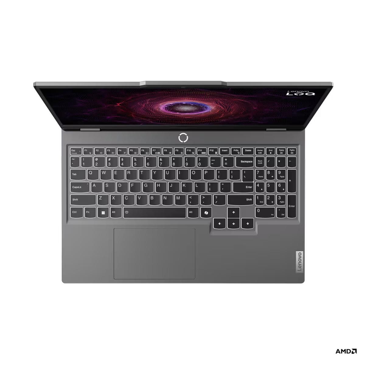 Ноутбук Lenovo LOQ 15ARP9 Ryzen 7 7435HS/16Gb/SSD512Gb/RTX 4050 6Gb/15.6"/IPS/FHD/NoOs/grey (83JC005JRK)