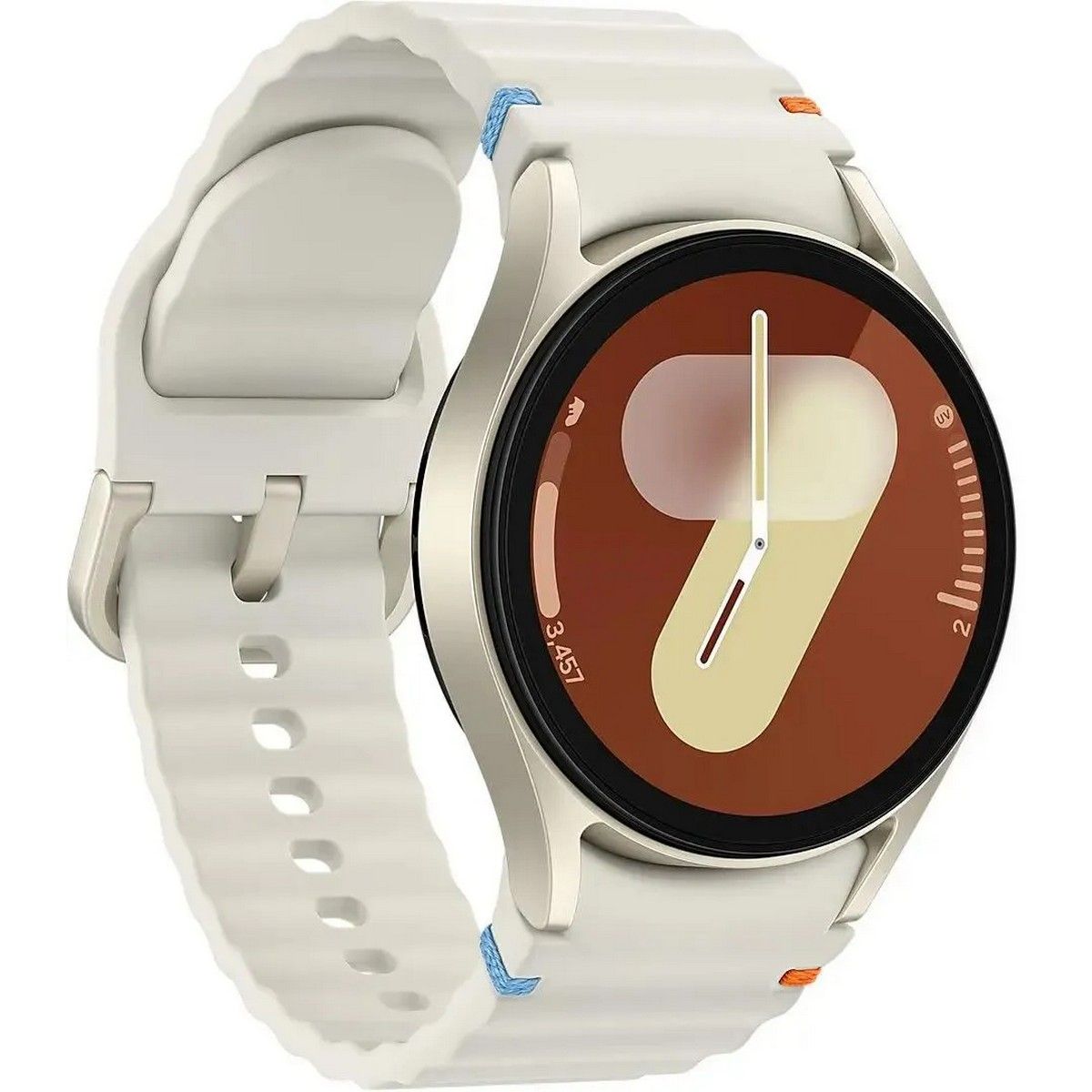 Умные часы Samsung Galaxy Watch 7 LTE 40мм 1.3" Super AMOLED корп.б.зол рем.бел.золотой