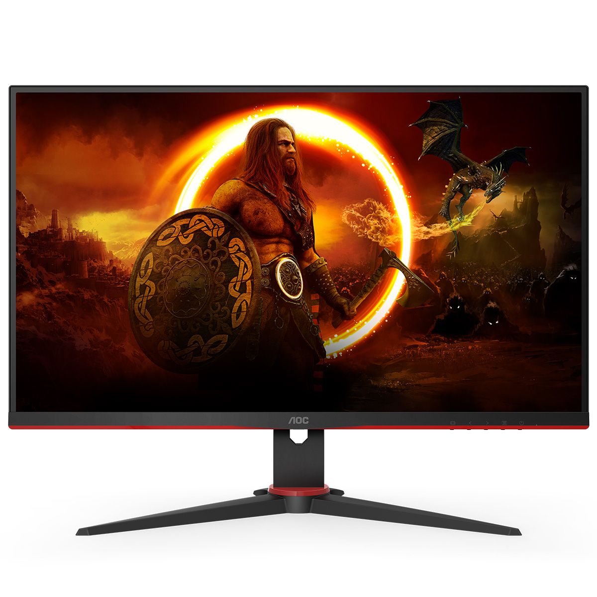 Монитор 27" AOC Q27G2E Black-Red (VA, 2560x1440, HDMI+HDMI+DP, USB HUB, 1 ms, 178°/178°, 250 cd/m, 3000:1, 144Hz)