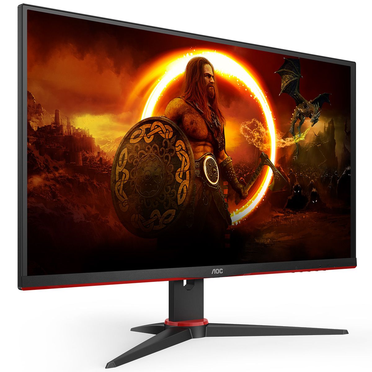 Монитор 27" AOC Q27G2E Black-Red (VA, 2560x1440, HDMI+HDMI+DP, USB HUB, 1 ms, 178°/178°, 250 cd/m, 3000:1, 144Hz)
