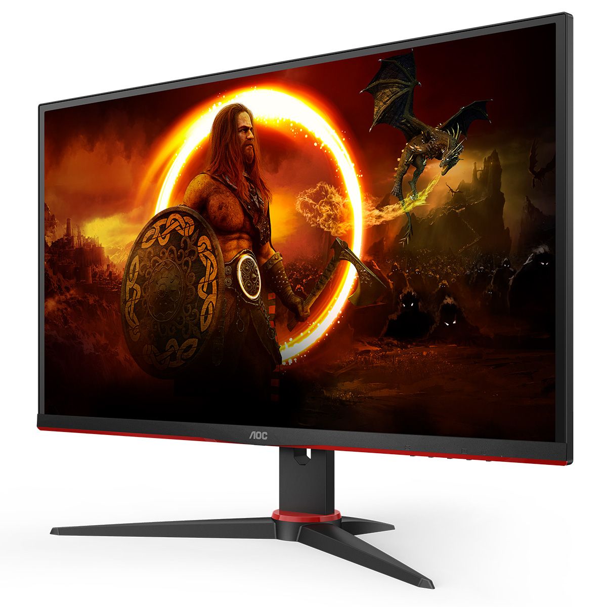 Монитор 27" AOC Q27G2E Black-Red (VA, 2560x1440, HDMI+HDMI+DP, USB HUB, 1 ms, 178°/178°, 250 cd/m, 3000:1, 144Hz)