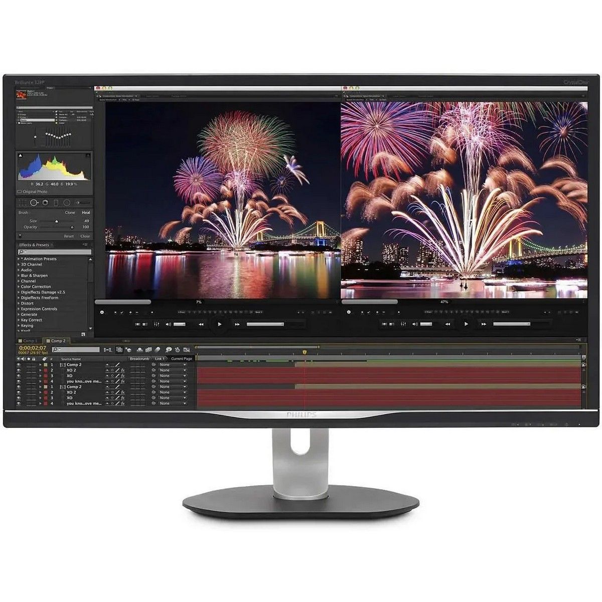 Монитор 31.5" PHILIPS 328P6AUBREB (00/01) Black (IPS, 2560x1440, D-Sub+HDMI+DP+Type C, USB-Hub, 4 ms, 178°/178°, 450 cd/m, 1200:1, 60Hz, MM)