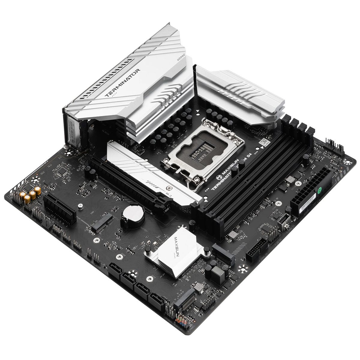 Материнская плата Maxsun MS-Terminator B760M D4 B760, LGA1700, 4*DDR4, 1*PCIEx16, 1*PCIEx4, 3*M.2, 1*TypeC, 4*USB3.2Gen1, 8*USB2.0, 4*SATA3.0, 2.5G, DP, HDMI, M-ATX, RTL