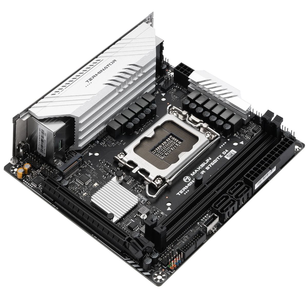 Материнская плата Maxsun MS-Terminator B760ITX D4 WIFI B760, LGA1700, 2*DDR4, 1*PCIEx16, 2*M.2, 2*TypeC, 6*USB3.2Gen1, 6*USB2.0, 4*SATA3.0, 2.5G, DP, HDMI, Mini-ITX, RTL