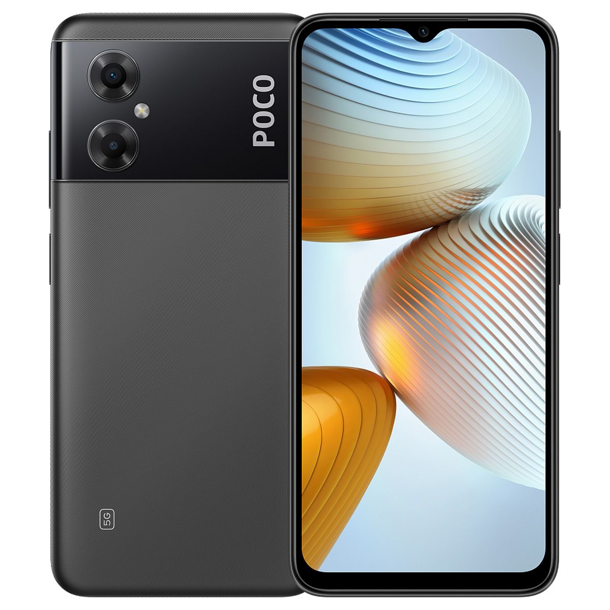 Смартфон Xiaomi POCO M4 5G RU 4+64 Power Black (MZB0BF1RU) 16,71 см (6.58") 20:9 2400 x 1080, 4x2.20 GHz Cortex-A76 + 4x2.0 Cortex-A55, 8 Core, 4 GB, 64 GB, 13Mpix+2Mpix/8Mpix, 2 Sim, 2G, 3G, LTE, 5.2, WiFi 802.11 a/b/g/n/ac/ax, NFC, A-GPS, GALILEO, BEIDOU, GLONASS, GPS, Type-C, 5000mAh, Android 12, 200g, 164 ммx7