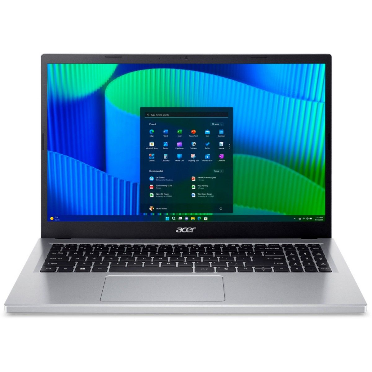 Ноутбук Acer Extensa 15 EX215-34-P16A Intel Processor N200/16Gb/SSD256Gb/15.6"/IPS/FHD/60Hz/NoOS/Silver (NX.EHTCD.009)