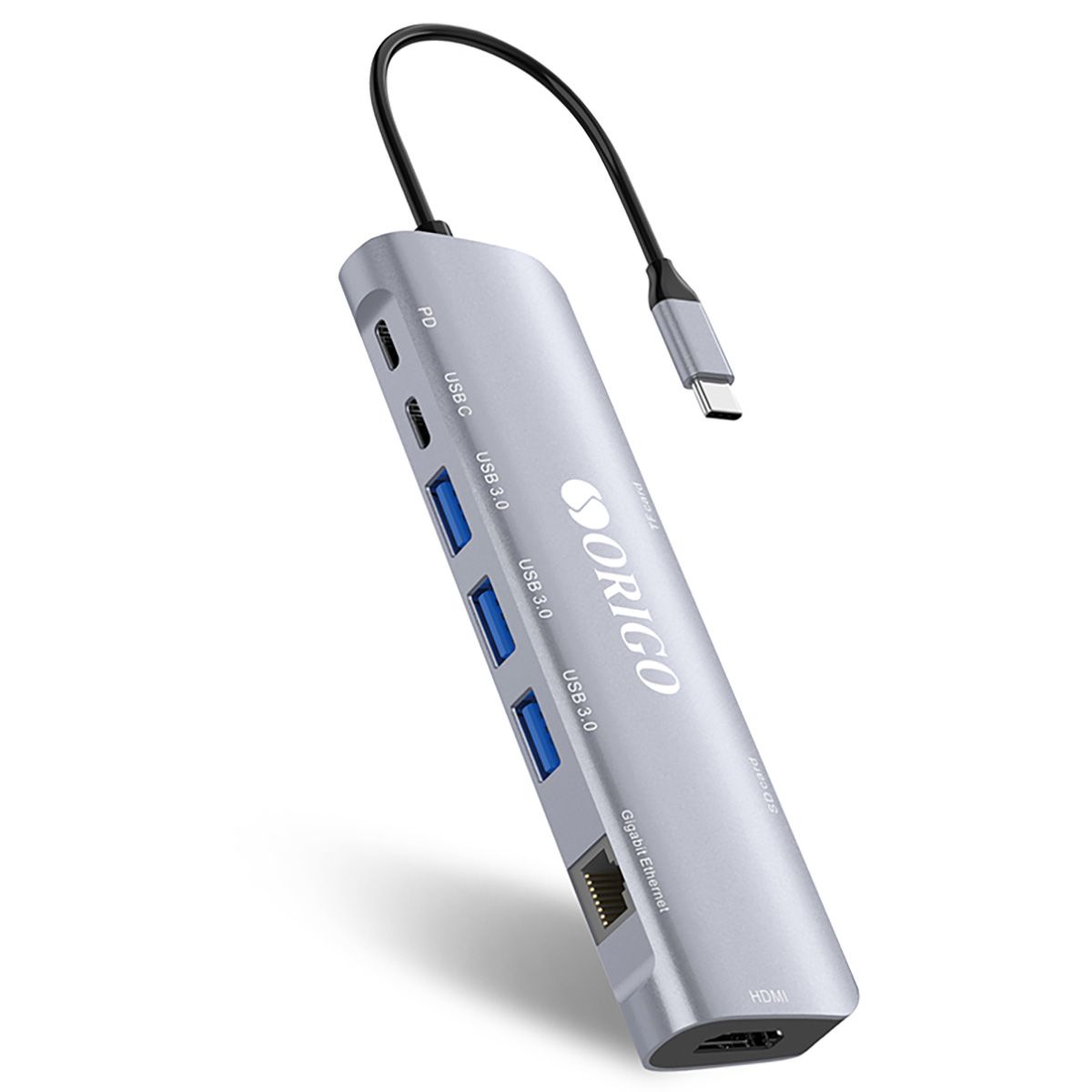 USB Hub ORIGO OU3360NPD/A1A Док-станция USB-C 9-в-1
3xUSB 3.0, USB-C/PD 3.0, USB-C, HDMI,
Gigabit LAN, SD/TF/microSD
