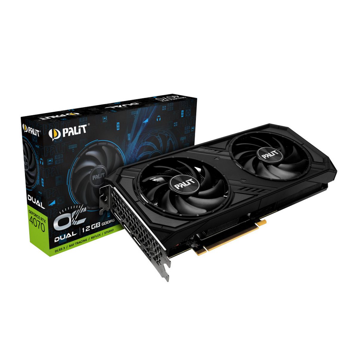 Видеокарта Palit RTX4070 Dual OC 12GB GDDR6 192bit 3xDP HDMI 2FAN RTL
