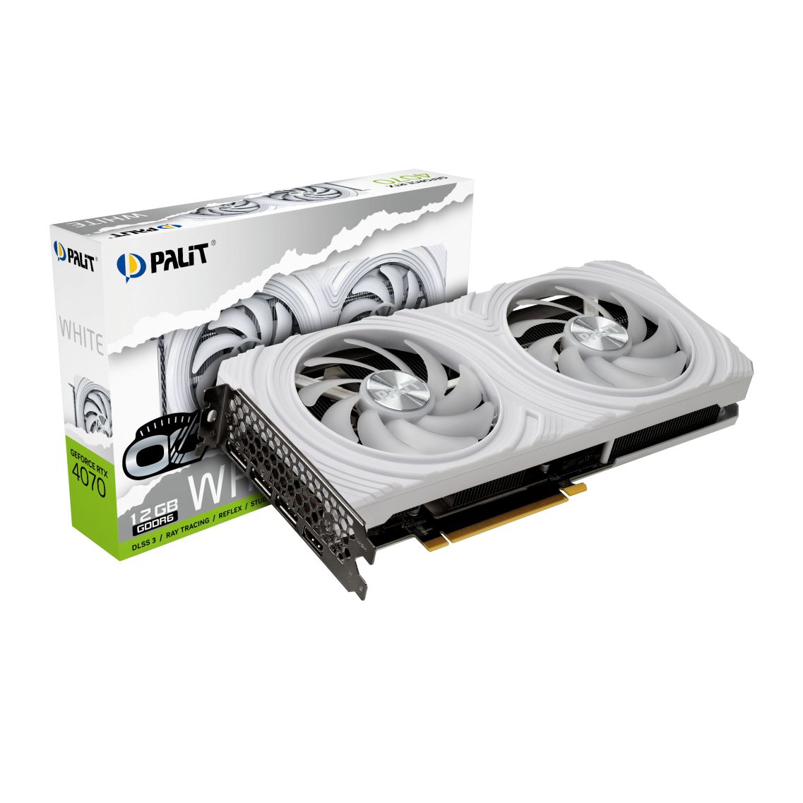 Видеокарта Palit RTX4070 White OC 12GB GDDR6 192bit 3xDP HDMI 2FAN RTL