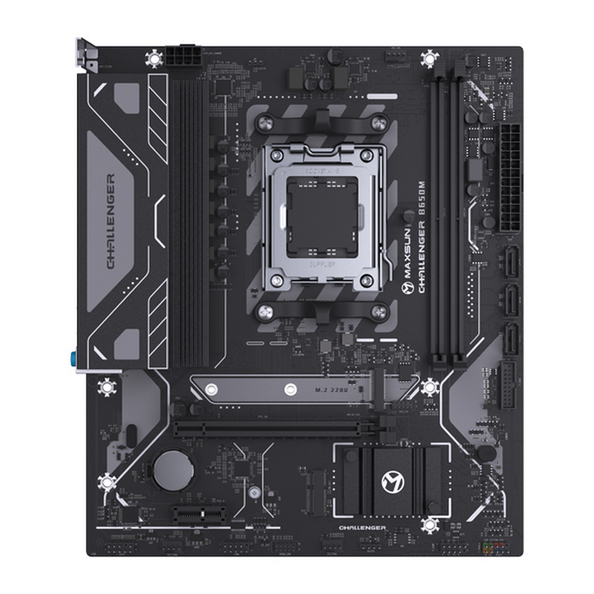 Материнская плата Maxsun MS-Challenger B650M B650, AM5, 2*DDR5, 1*PCIEx16, 1*PCIEx1, 1*M.2, 6*USB3.2Gen1, 4*USB2.0, 3*SATA3.0, 1G, DP, HDMI, M-ATX, RTL