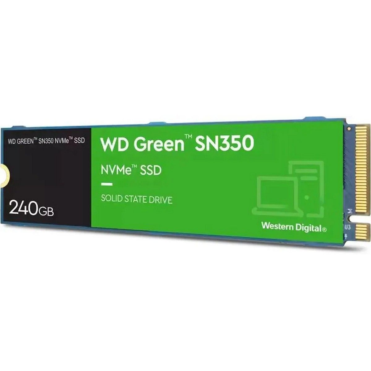Твердотельный накопитель SSD Western Digital M.2 2280 240GB WD Green Client SSD WDS240G2G0C PCIe 3.0 x4 6Gb/s, 2400/900, 3D TLC, 40TBW, (actual)