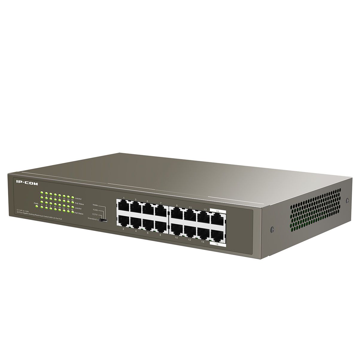 Коммутатор IP-COM G1116P-16-150W Неуправляемый PoE коммутатор с 16 портами PoE