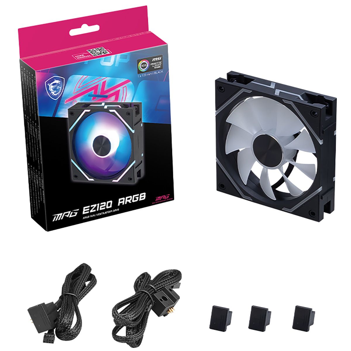 Вентилятор в корпус MSI MPG EZ120 ARGB-1B MECH ARGB, 120 mm FAN*1, Color Box