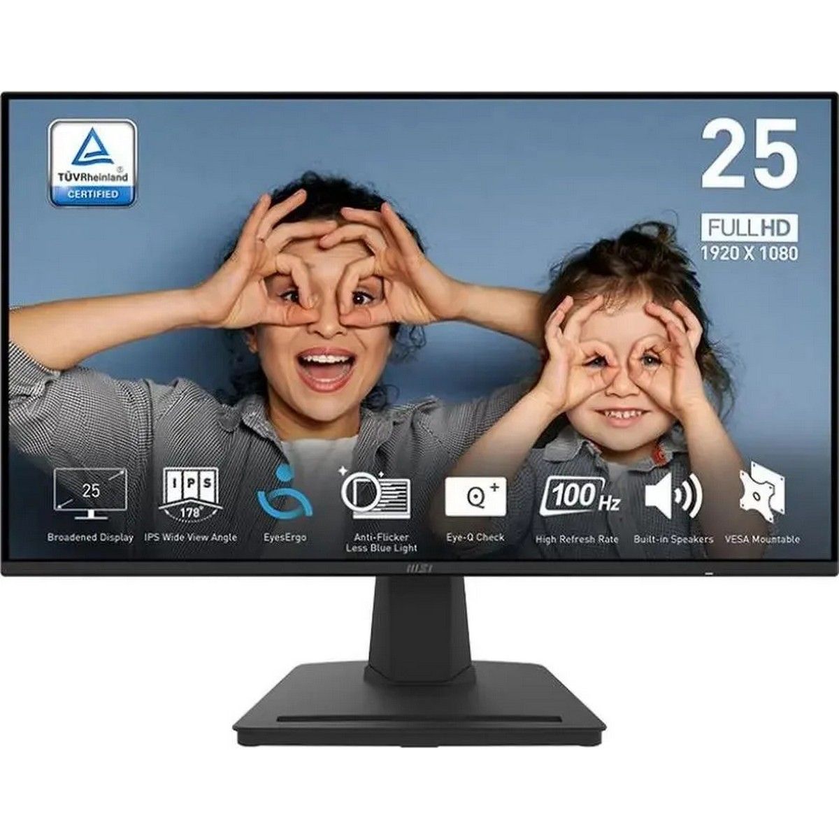 Монитор MSI 24.5" PRO MP252 Black (IPS, 1920x1080, HDMI+DP, 4 ms, 178°/178°, 300 cd/m, 1300:1 (100M:1), 100Hz, MM)