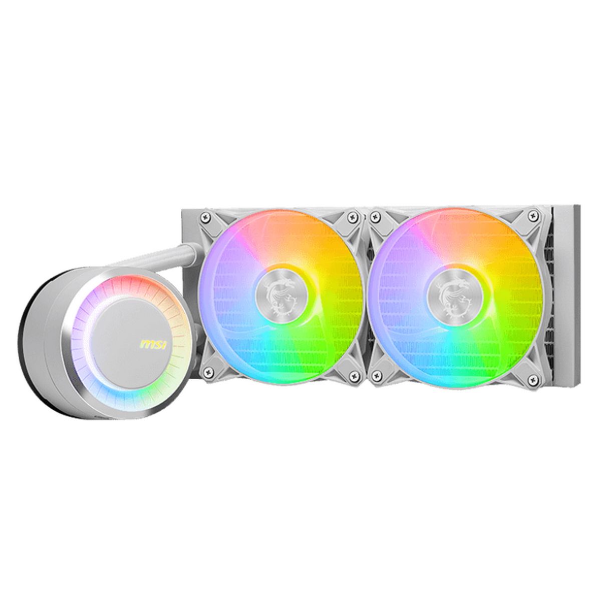 Жидкостная система охлаждения MSI MAG CORELIQUID E240 WHITE 2x ARGB Fan, ARGB Block, Color Box, Pallet packing