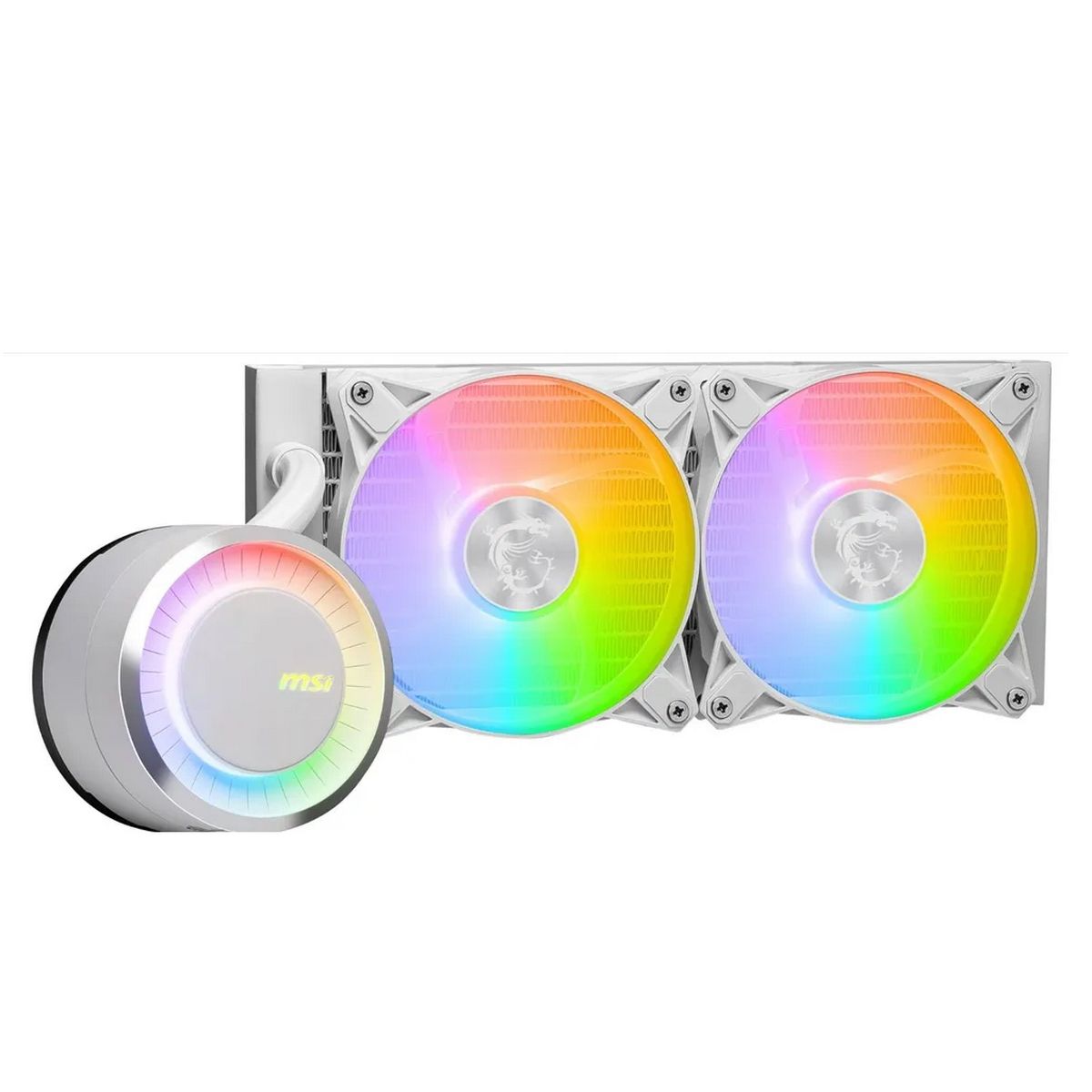 Жидкостная система охлаждения MSI MAG CORELIQUID E240 WHITE 2x ARGB Fan, ARGB Block, Color Box, Pallet packing