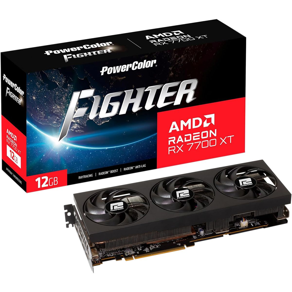 Видеокарта PowerColor RX7700XT Fighter 12GB GDDR6 256-bit DPx3 HDMI 3FAN RTL