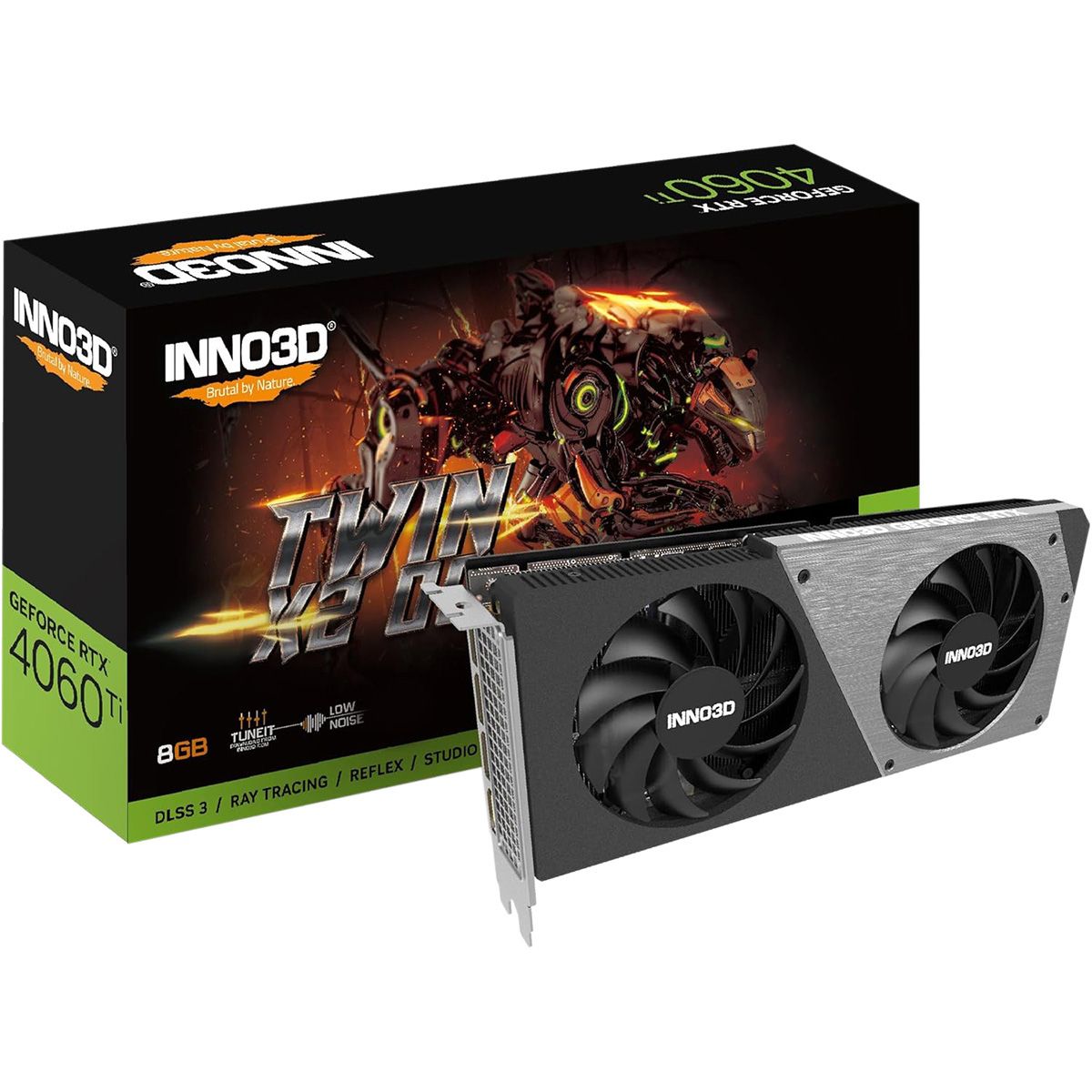 Видеокарта INNO3D RTX4060Ti 8GB TWIN X2 GDDR6 128-bit DPx3 HDMI 2FAN RTL