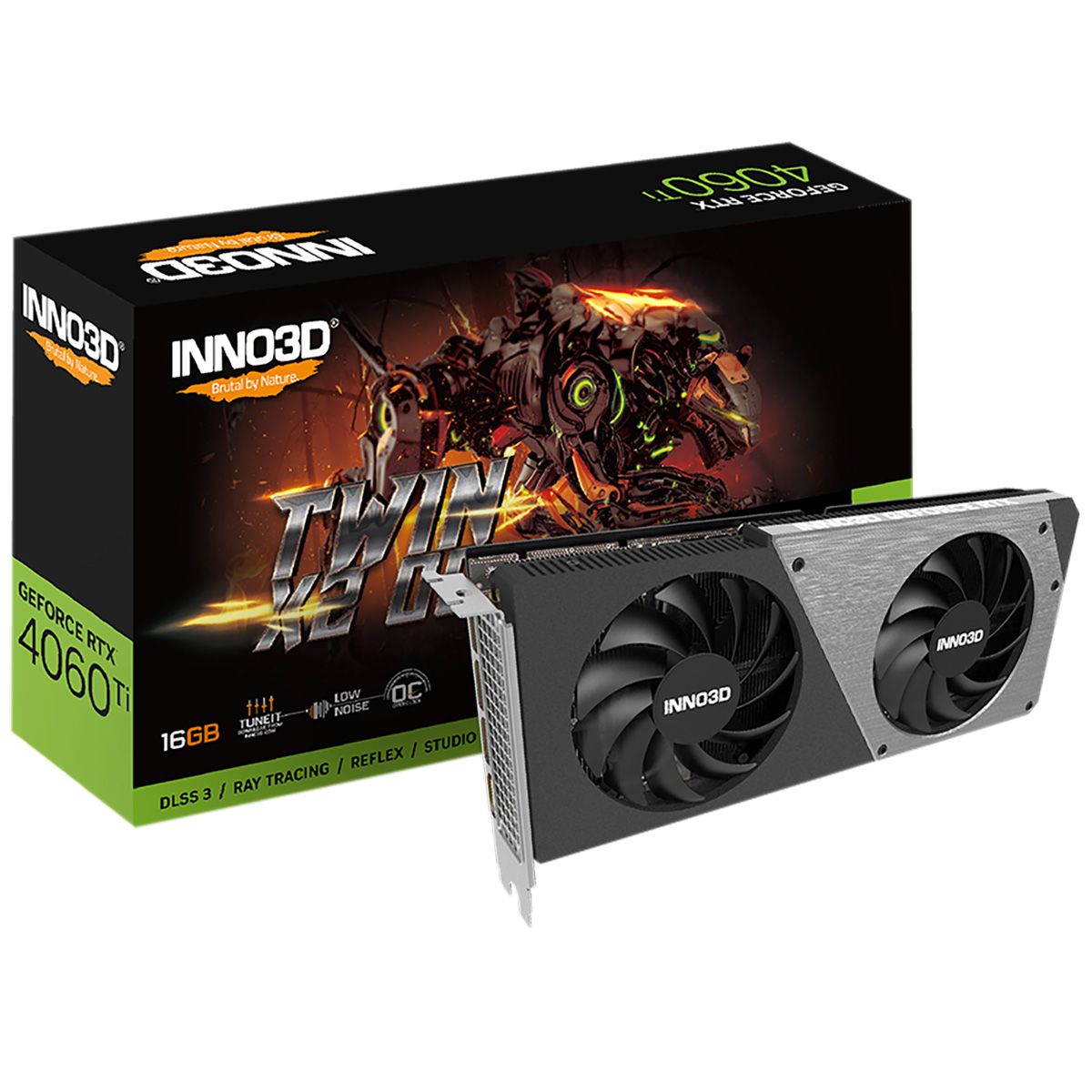 Видеокарта INNO3D RTX4060Ti 16GB TWIN X2 OC GDDR6 128-bit DPx3 HDMI 2FAN RTL