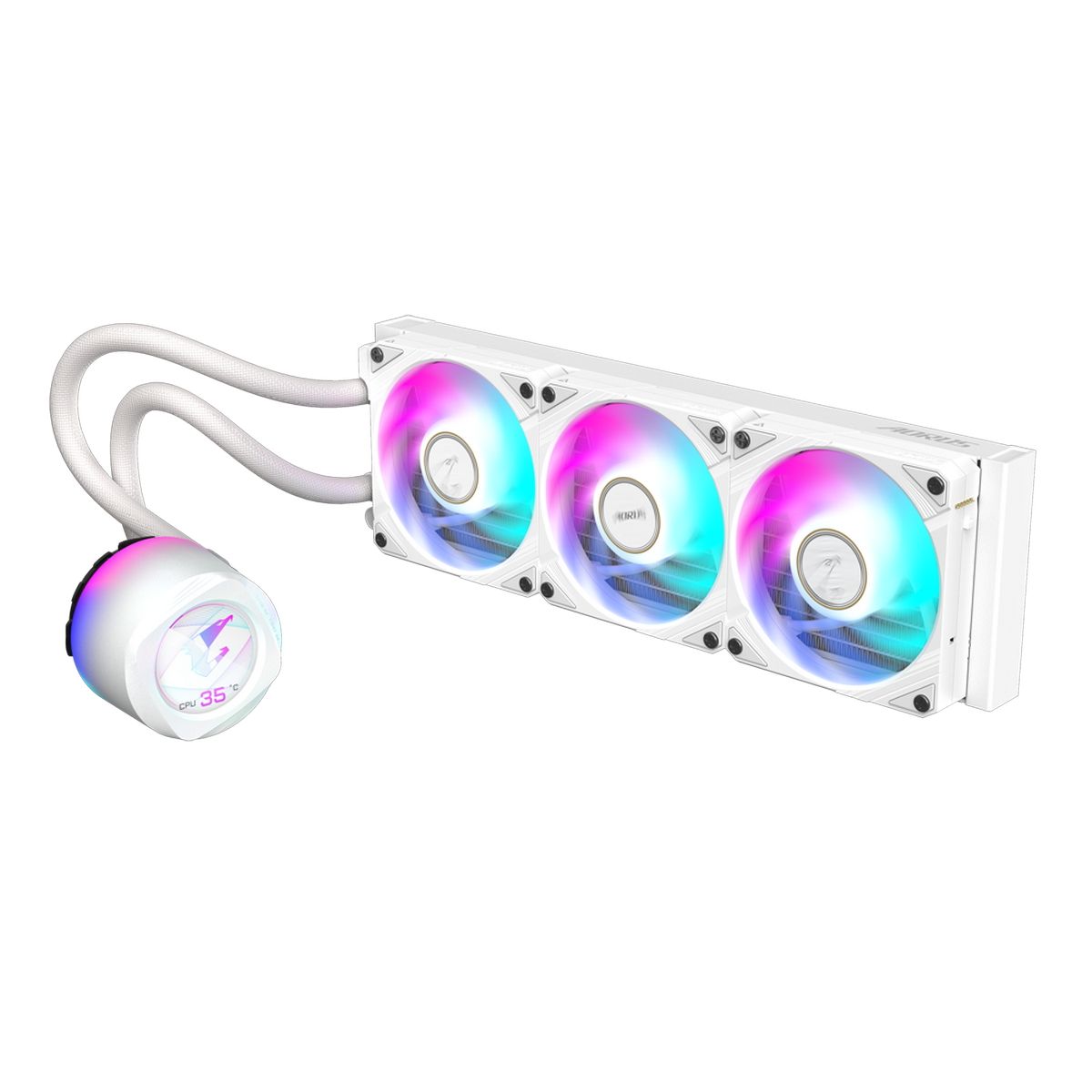 Жидкостная система охлаждения Gigabyte AORUS WATERFORCE X II 360I White, 3 x 120mm ARGB Fan, sTR5, RTL (9JAWTX2360I-00-10)
