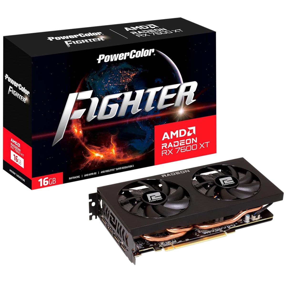 Видеокарта PowerColor RX7600XT Fighter 16GB GDDR6 128bit 3xDP HDMI 2FAN RTL