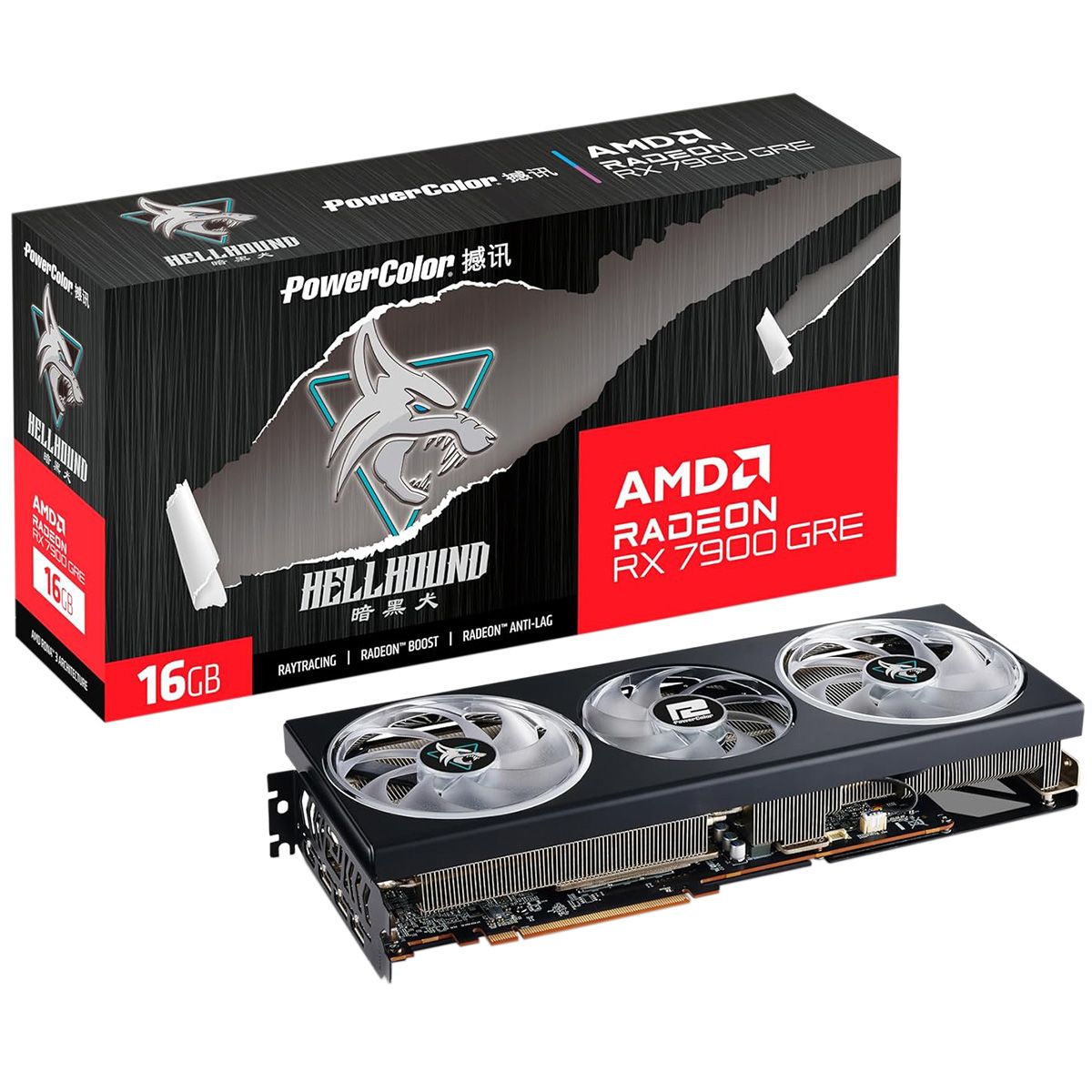 Видеокарта PowerColor RX7900GRE HELLHOUND 16GB GDDR6 256bit 3xDP HDMI 3FAN RTL