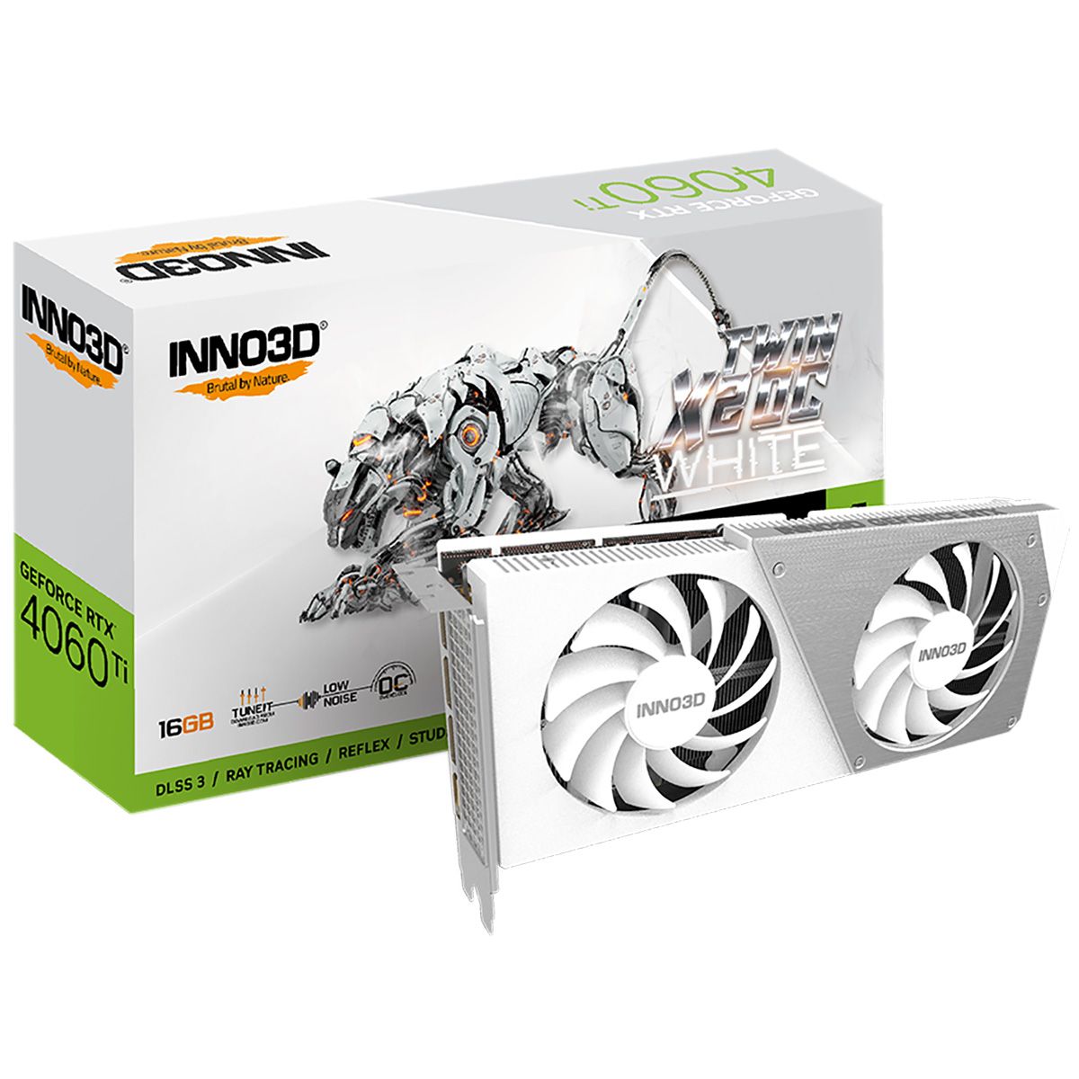Видеокарта INNO3D RTX4060Ti 16GB TWIN X2 OC WHITE GDDR6 128-bit DPx3 HDMI 2FAN RTL