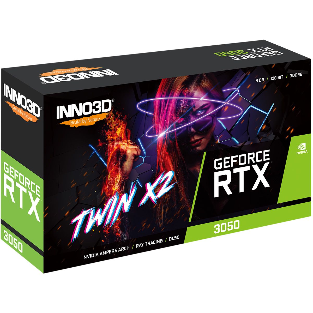 Видеокарта INNO3D RTX3050 TWIN X2 8GB GDDR6 128bit DVI DP HDMI 2FAN RTL
