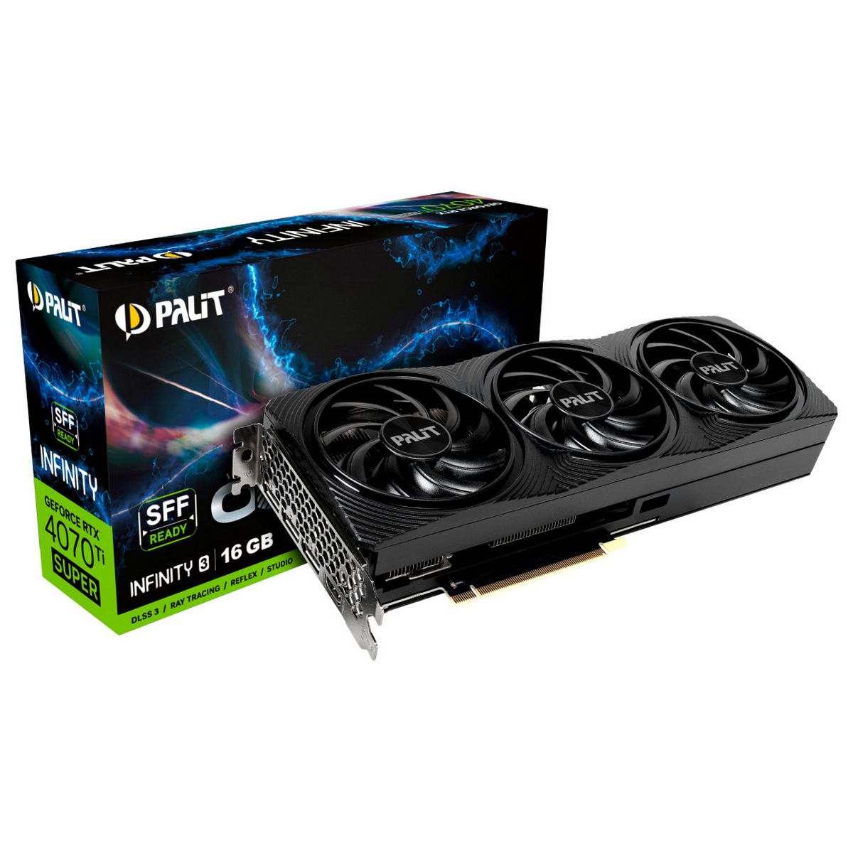 Видеокарта Palit RTX4070Ti SUPER INFINITY 3 OC 16GB GDDR6X 256bit 3xDP HDMI 3FAN RTL
