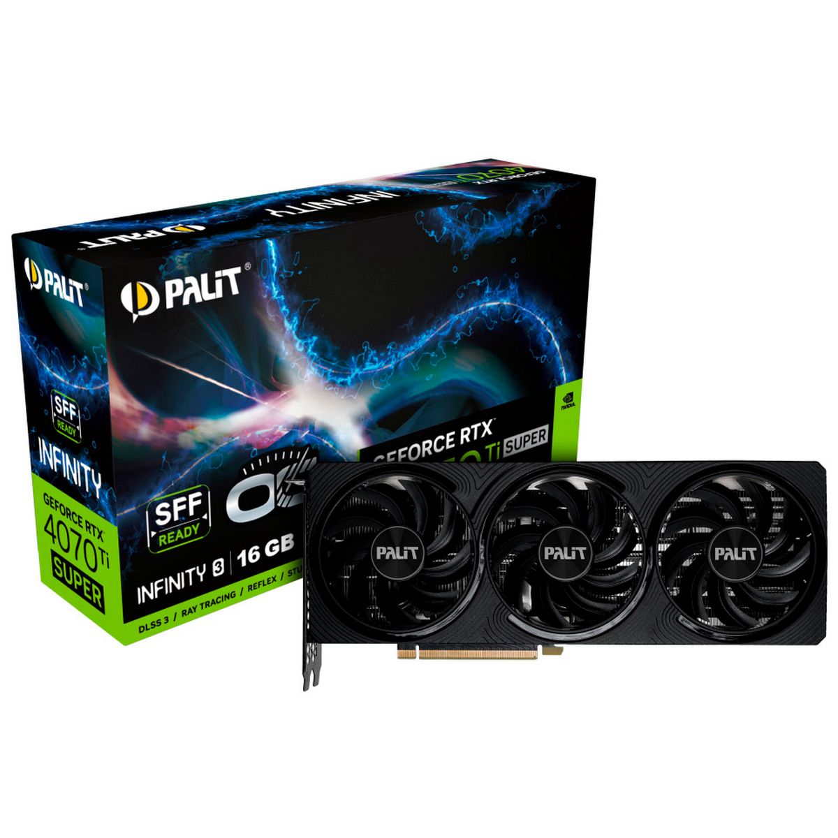 Видеокарта Palit RTX4070Ti SUPER INFINITY 3 OC 16GB GDDR6X 256bit 3xDP HDMI 3FAN RTL