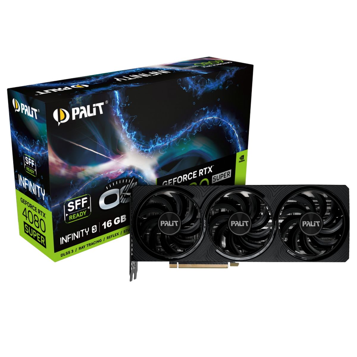 Видеокарта Palit RTX4080 SUPER INFINITY 3 OC 16GB GDDR6X 256bit 3xDP HDMI 3FAN RTL