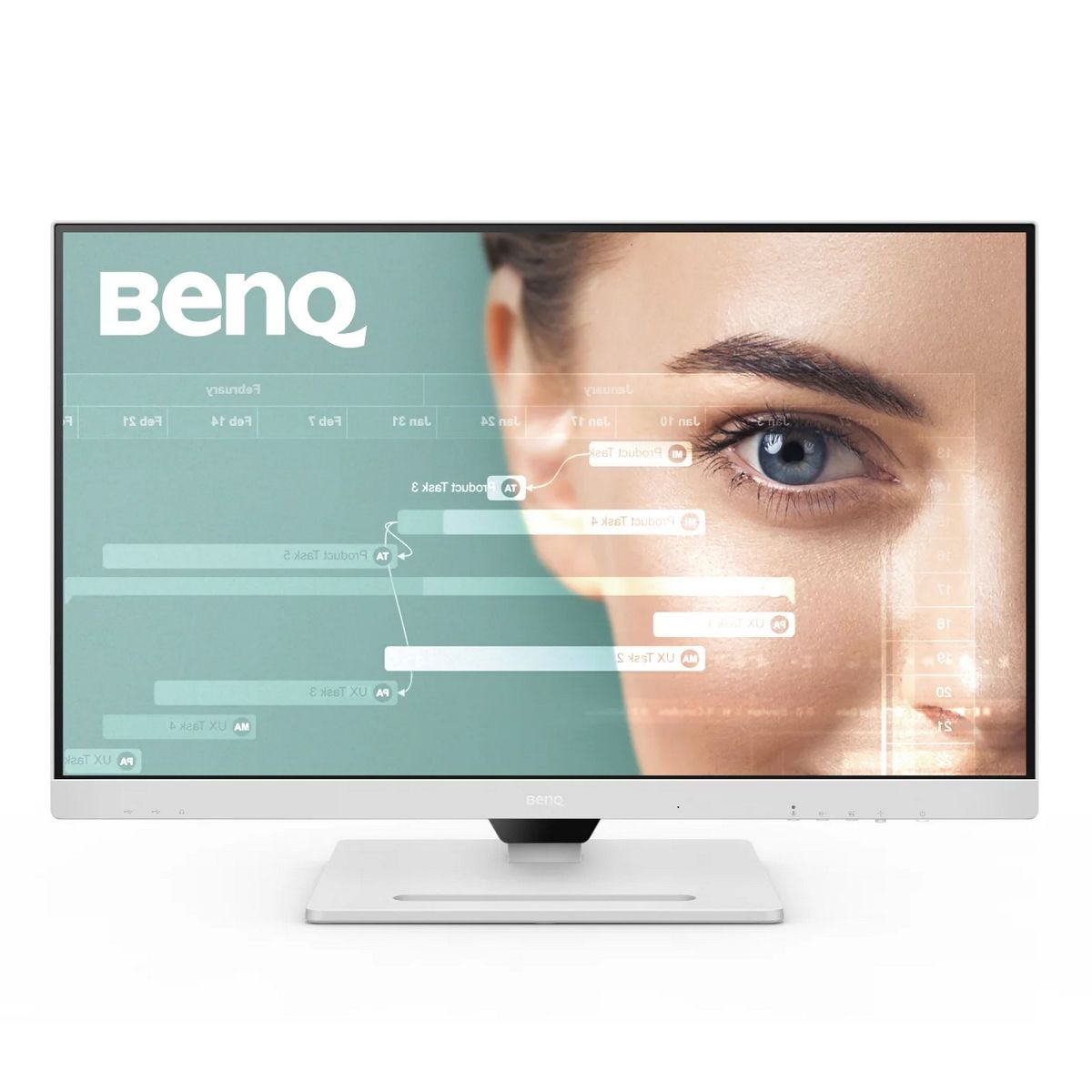 Монитор 31.5" BenQ GW3290QT White (2560x1440, IPS, 75Hz, 20M:1, 350cd, 5ms, HDMI, DP; 3*USB 3.2; USB C*65W, Speakers, Height adj 110, Pivot, 99% sRGB, Flicker-free;Low Blue Light, 3Y)