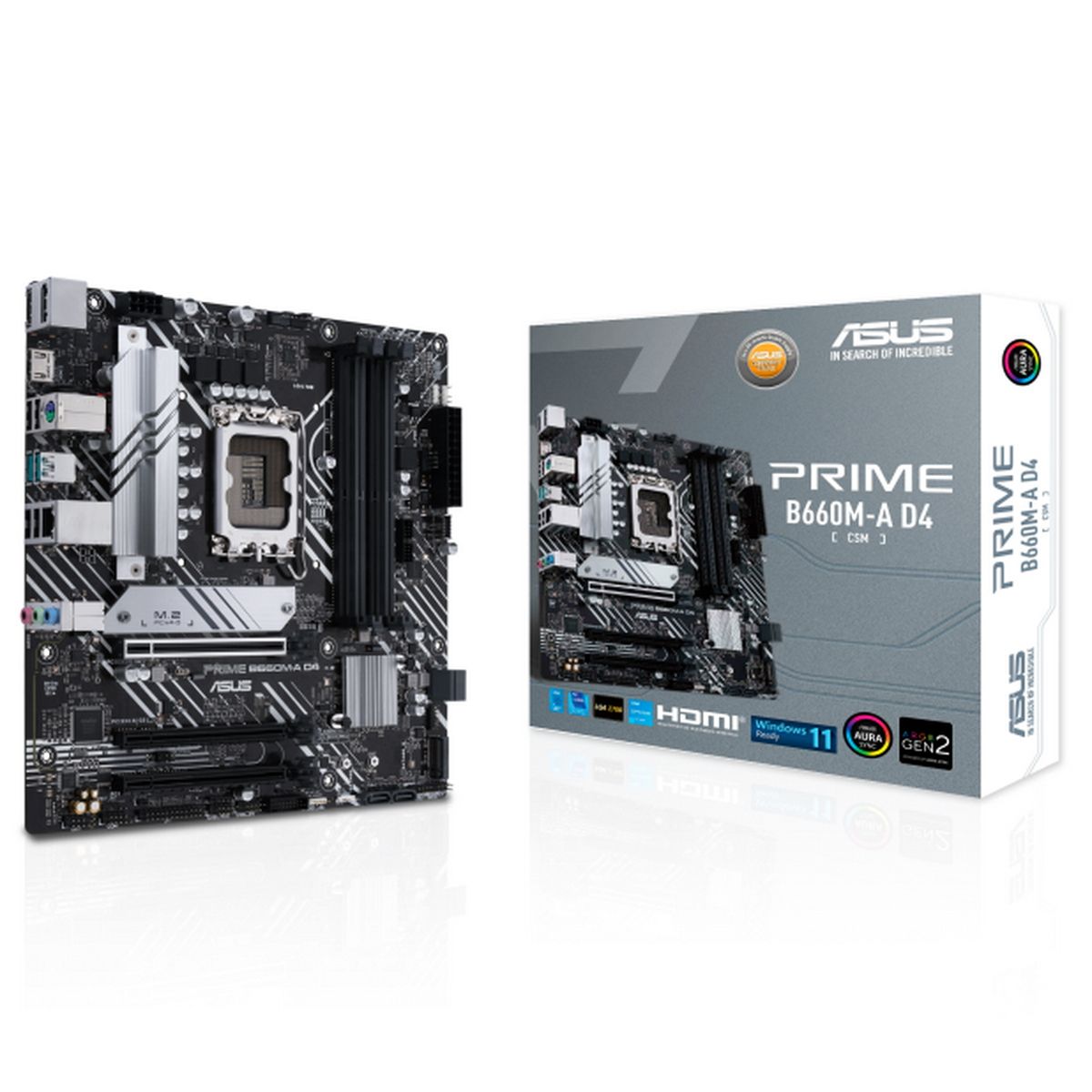 Материнская плата ASUS OEM PRIME B660M-A D4-CSM LGA1700 mATX 4xDDR4 3xPCIEx16 2xM.2 DP HDMI GLAN oem
