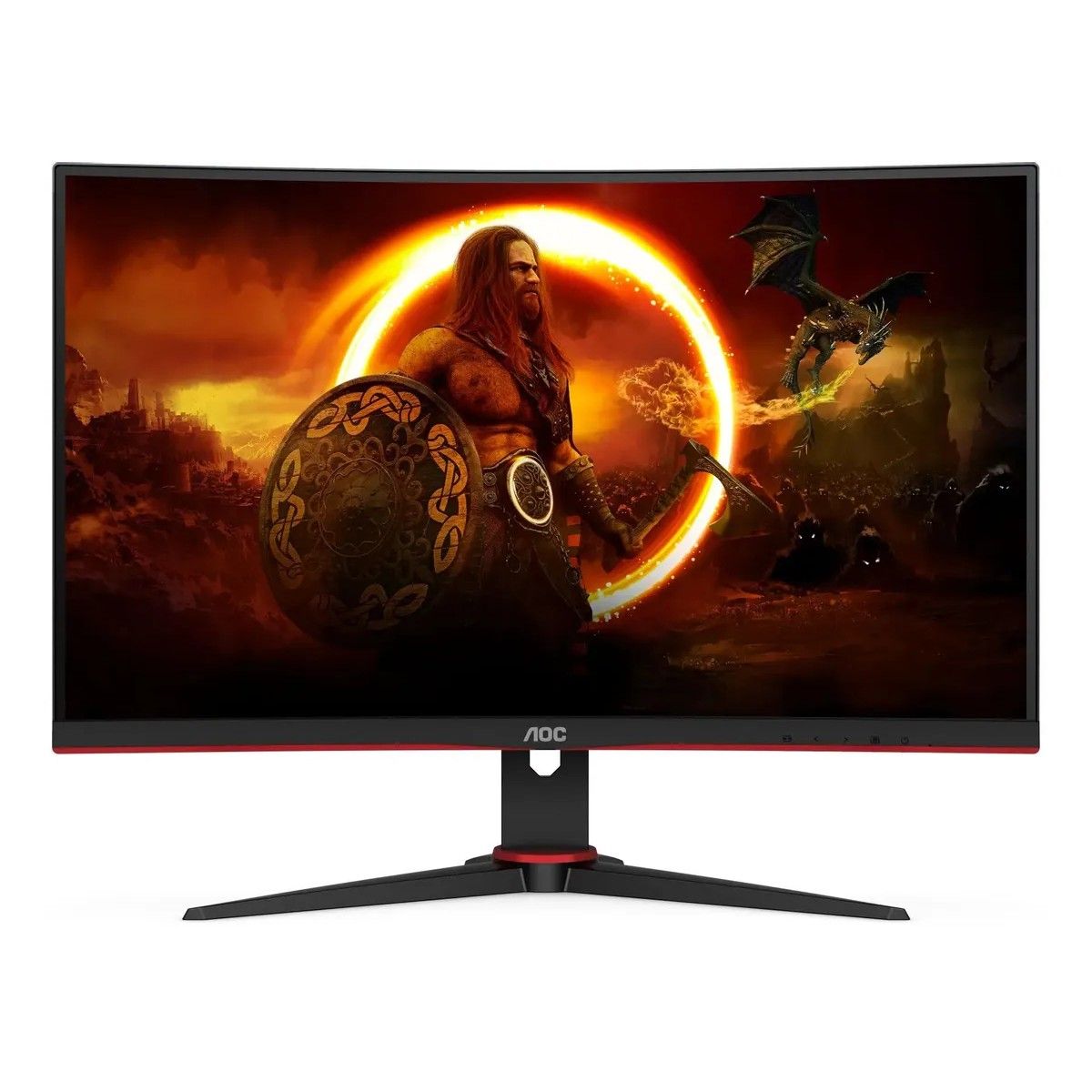 Монитор 27" AOC C27G2E Black-Red (VA, Curved, nonGLARE, 165 Hz, 250 cd/m2, H178°/V178°, 4000:1, 80M:1, 16.7M, 4ms, VGA, 2xHDMI, DP, Tilt, 3Y)
