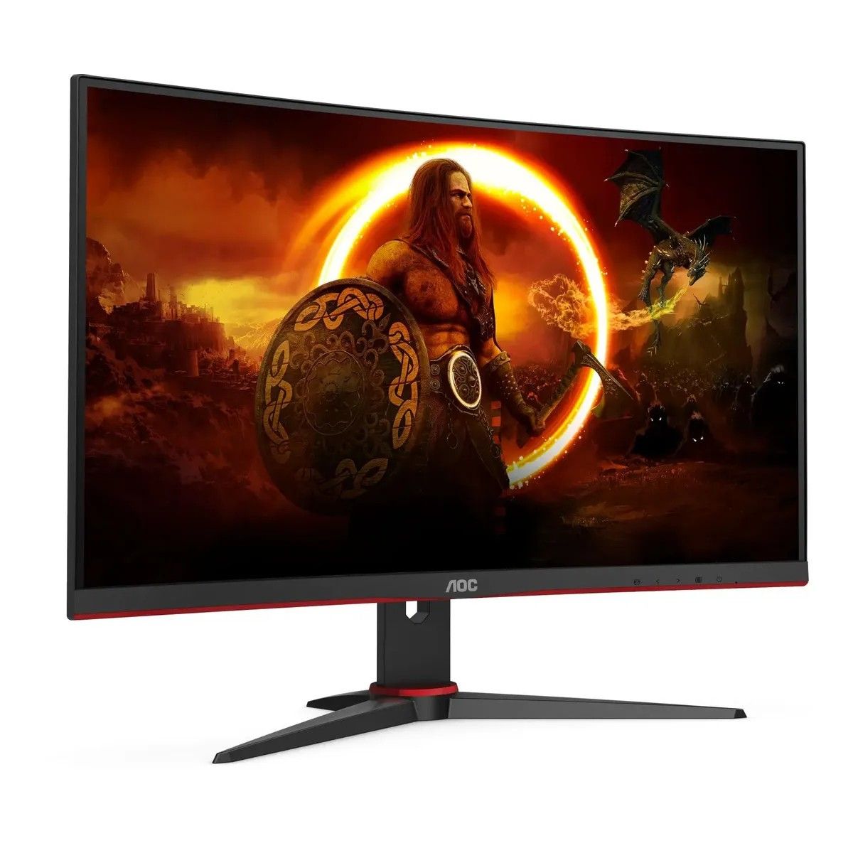 Монитор 27" AOC C27G2E Black-Red (VA, Curved, nonGLARE, 165 Hz, 250 cd/m2, H178°/V178°, 4000:1, 80M:1, 16.7M, 4ms, VGA, 2xHDMI, DP, Tilt, 3Y)