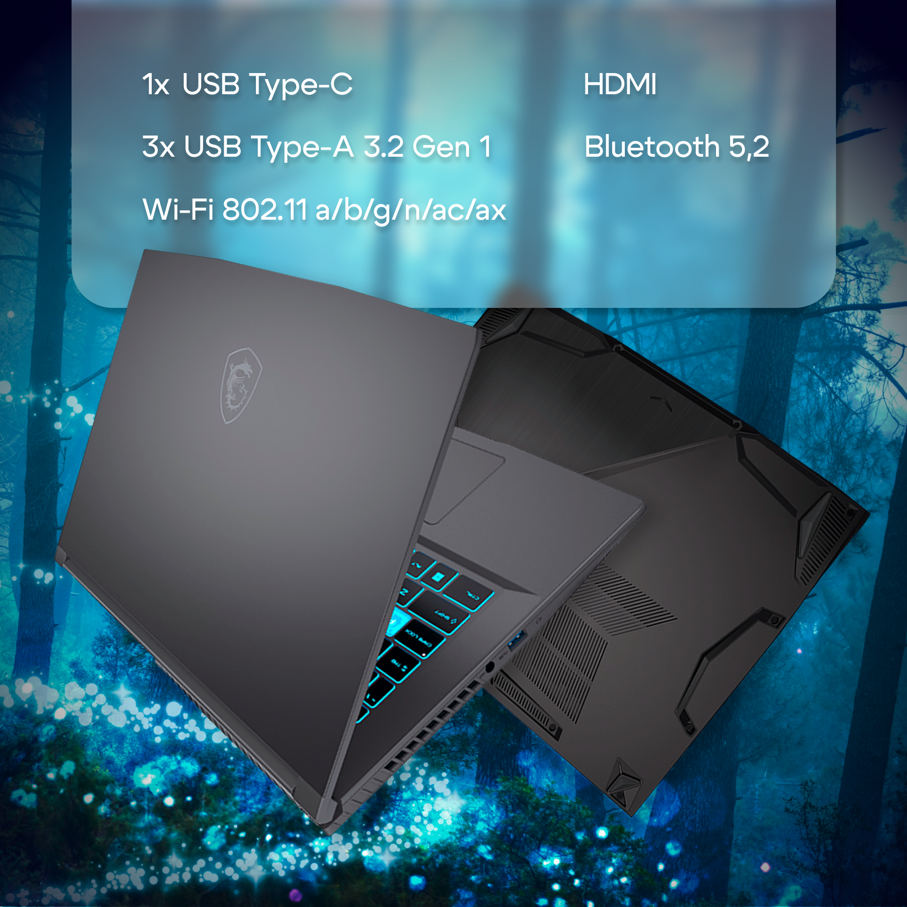 Ноутбук MSI Thin GF63 12UCX-1048XRU Core i5-12450H/8Gb/SSD256Gb/RTX 2050/15.6"/IPS/FHD/Dos/black (9S7-16R821-1048)
