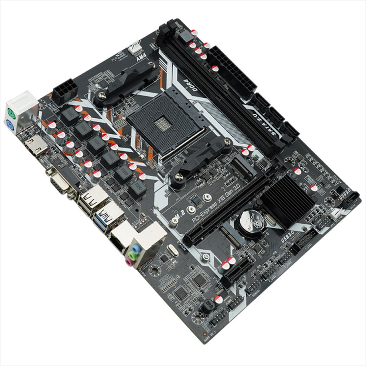 Материнская плата Afox A320D4-MA5-V2 AM4 mATX 2xDDR4 PCIEx16 PCIEx1 M.2 HDMI VGA