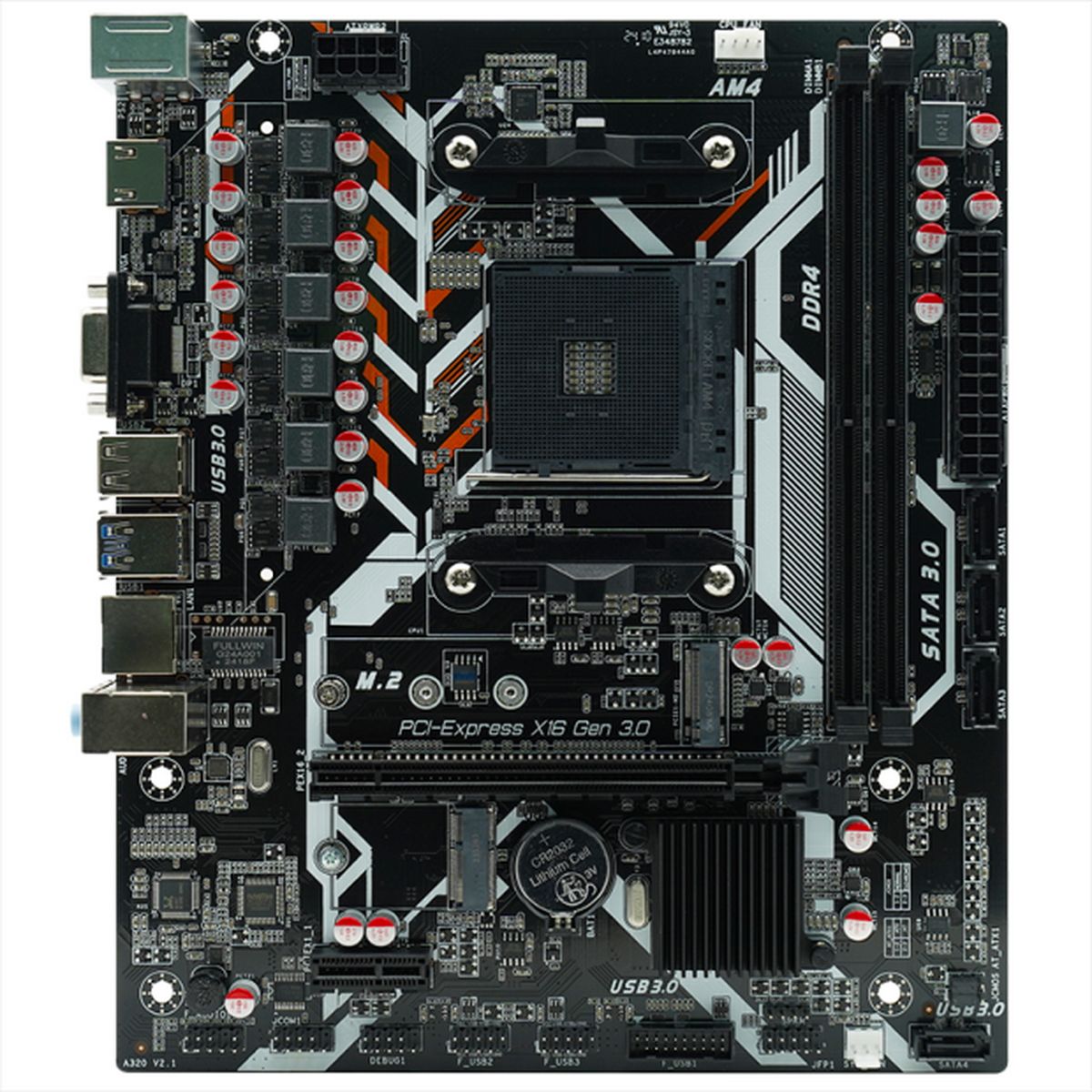 Материнская плата Afox A320D4-MA5-V2 AM4 mATX 2xDDR4 PCIEx16 PCIEx1 M.2 HDMI VGA
